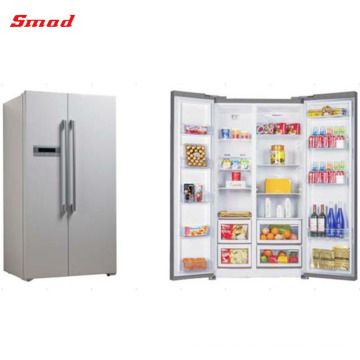 Refrigerador de lado a lado de poco ruido barato chino libre de escarcha 582L con luz LED